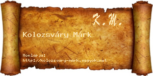 Kolozsváry Márk névjegykártya